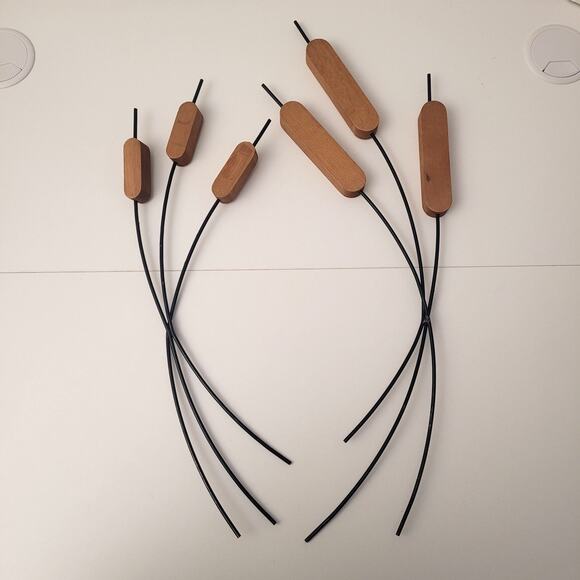 Wooden Cattails Stems Floral Picks Wall Art MCM Rustic Decor Swamp Country Decor - Picture 4 of 6